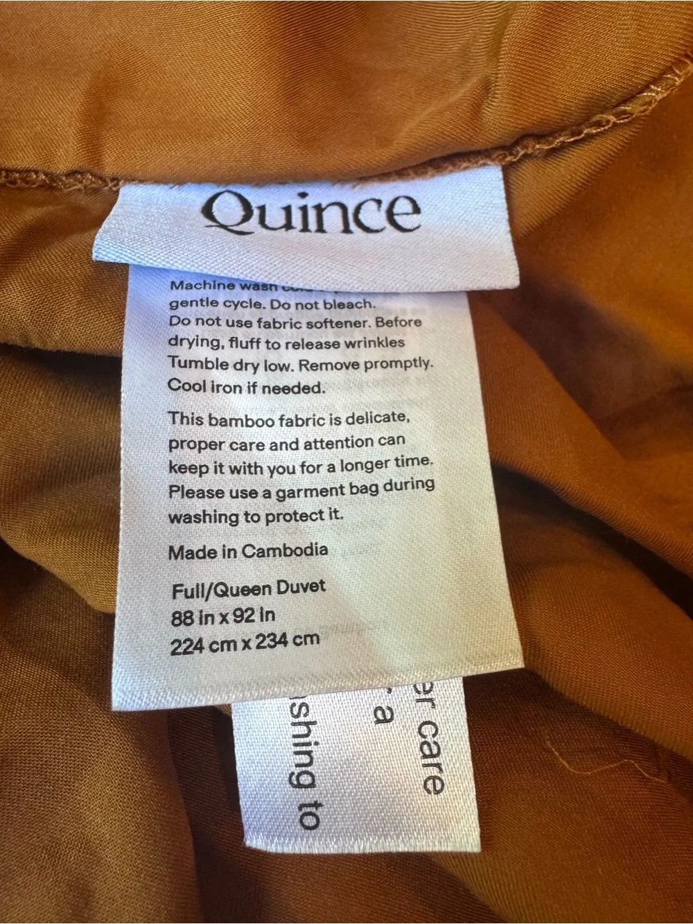 Quince Bamboo Duvet Cover Set – Terra-Cotta | Queen Size